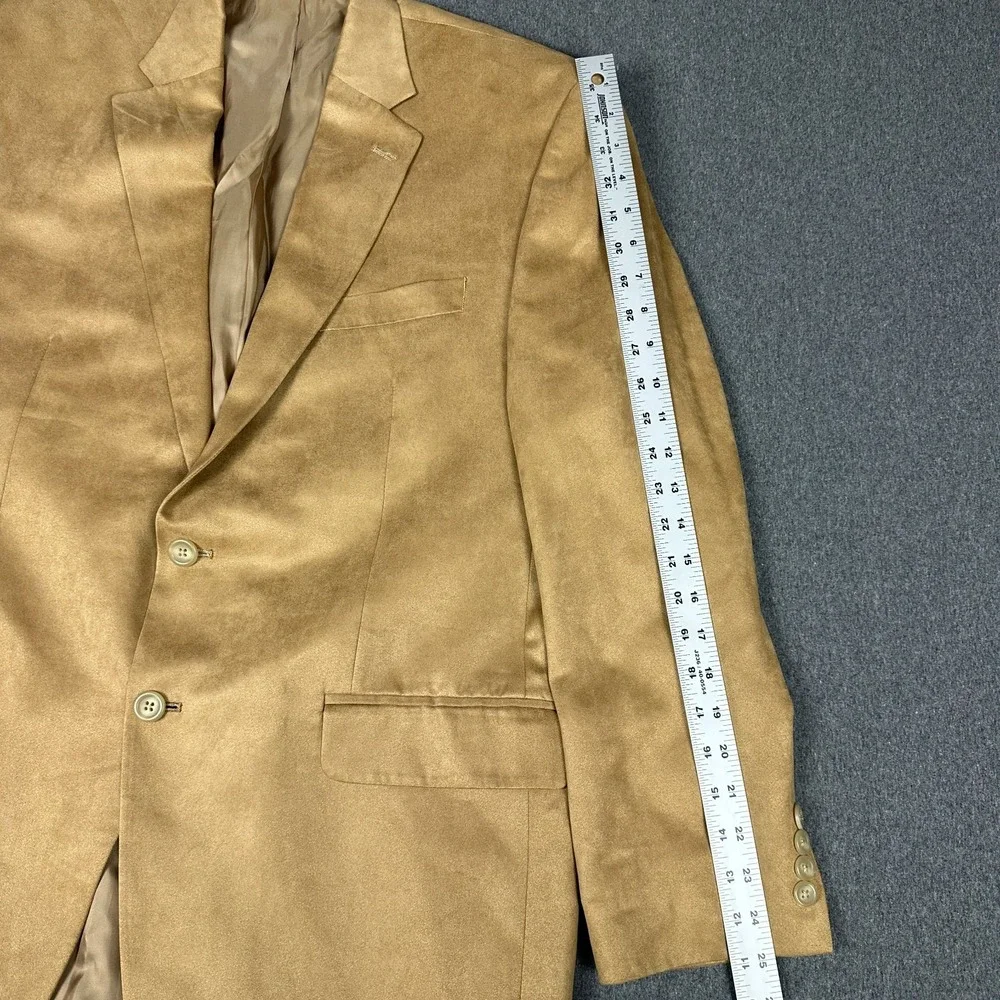 Lauren Ralph Lauren Mens 42R Tan Faux Suede Blazer Sport Coat 2 Button Jacket